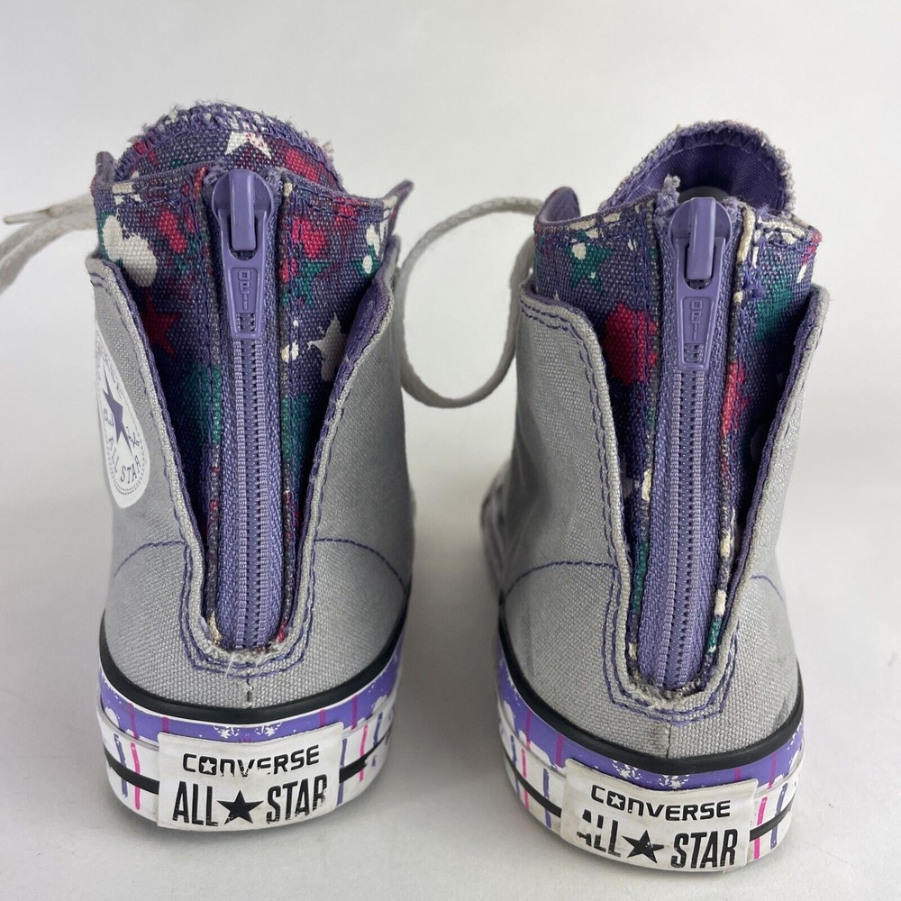 Converse Chuck‎ Taylor All Star Juniors 6Y Grey, Purple Paint Splatter Size 3 US - Picture 9 of 12